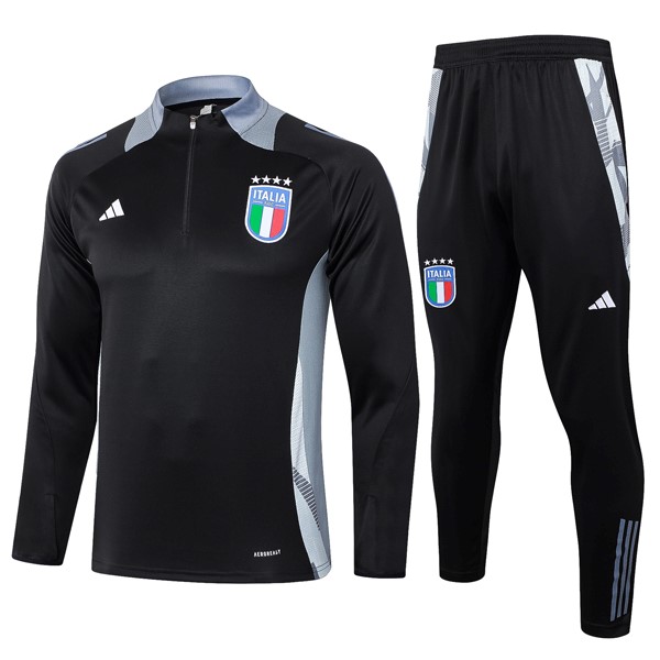 Sudadera De Training Italia 2024-2025 Negro Gris 3